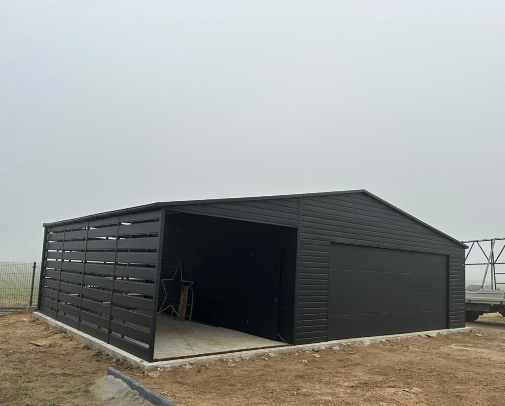 Garaż Akrylowy 7x7m + wiata 3x7m ID-W15