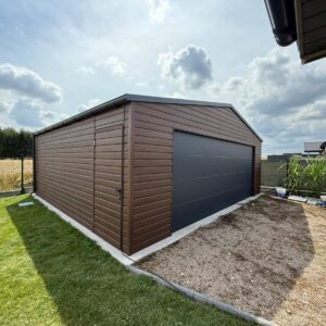 Garaż dwuspadowy drewnopodobny 7x6m ID S51